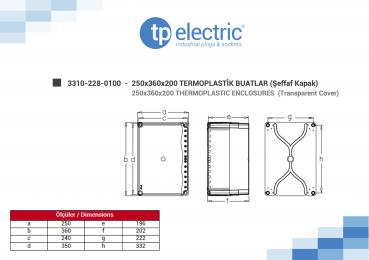 Preview: Installationsgehäuse IP67 (250x360x200mm) - mit Transparentdeckel
